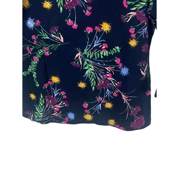 Style & Co Floral 3/4 Sleeve Top Size PM Navy Lightweight Casual Bohemian - Picture 7 of 11
